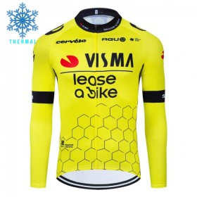 Wielershirt 2024 Team Jumbo-Visma Lease A Bike Winter Thermal Fleece - Geel